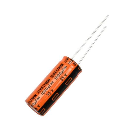 35V 1000uF Electrolytic Capacitor – 10 x 25 mm – Keltron (Pack of 5)